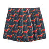 Xmas Dachshund Pattern Print Mesh Shorts