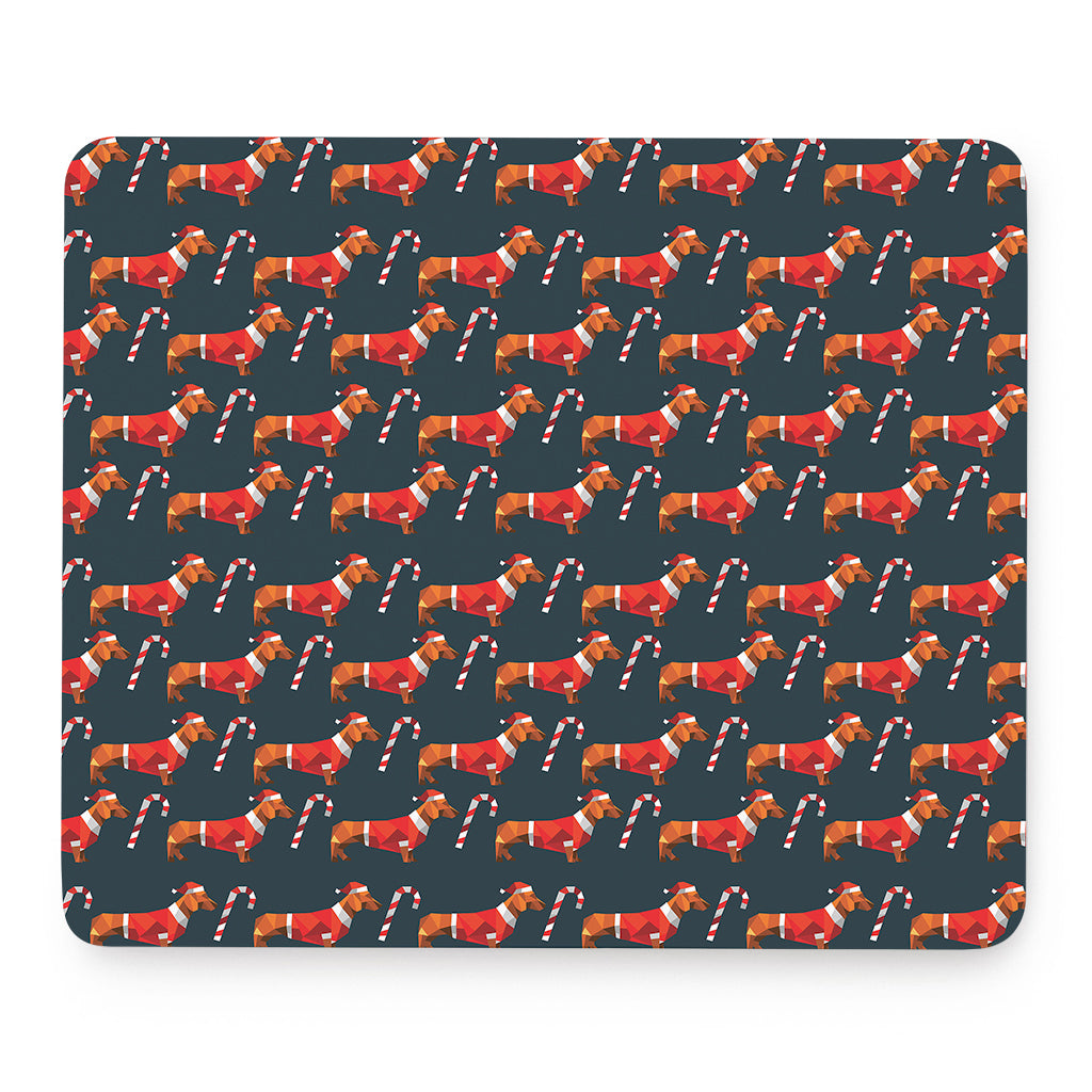 Xmas Dachshund Pattern Print Mouse Pad