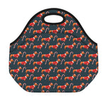 Xmas Dachshund Pattern Print Neoprene Lunch Bag