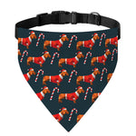 Xmas Dachshund Pattern Print Over The Collar Dog Bandana