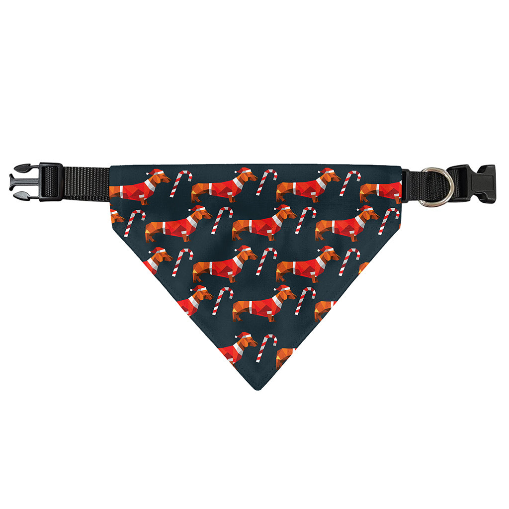 Xmas Dachshund Pattern Print Over The Collar Dog Bandana