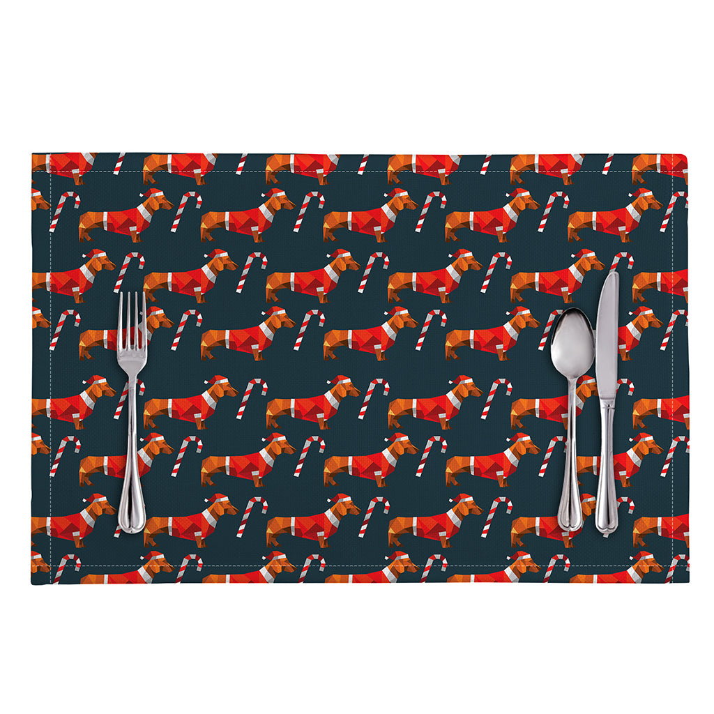 Xmas Dachshund Pattern Print Placemat