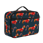 Xmas Dachshund Pattern Print Portable Lunch Bag