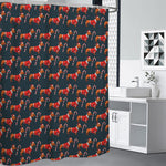 Xmas Dachshund Pattern Print Premium Shower Curtain