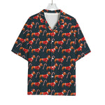 Xmas Dachshund Pattern Print Rayon Hawaiian Shirt