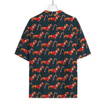 Xmas Dachshund Pattern Print Rayon Hawaiian Shirt