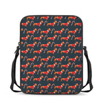 Xmas Dachshund Pattern Print Rectangular Crossbody Bag