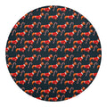 Xmas Dachshund Pattern Print Round Blanket