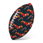 Xmas Dachshund Pattern Print Rugby Ball