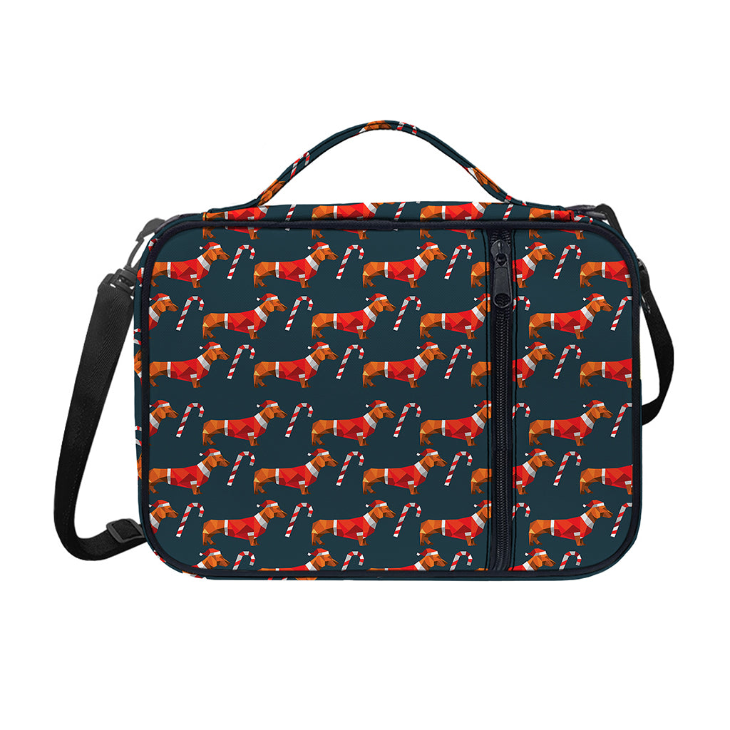 Xmas Dachshund Pattern Print Shoulder Strap Bible Bag