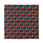 Xmas Dachshund Pattern Print Silk Bandana