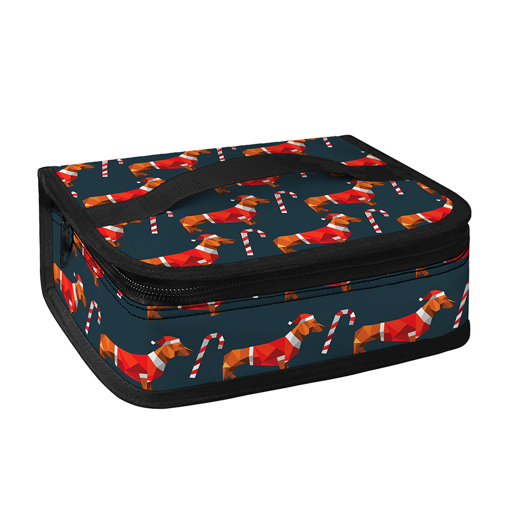 Xmas Dachshund Pattern Print Small Lunch Bag