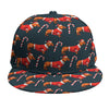 Xmas Dachshund Pattern Print Snapback Cap