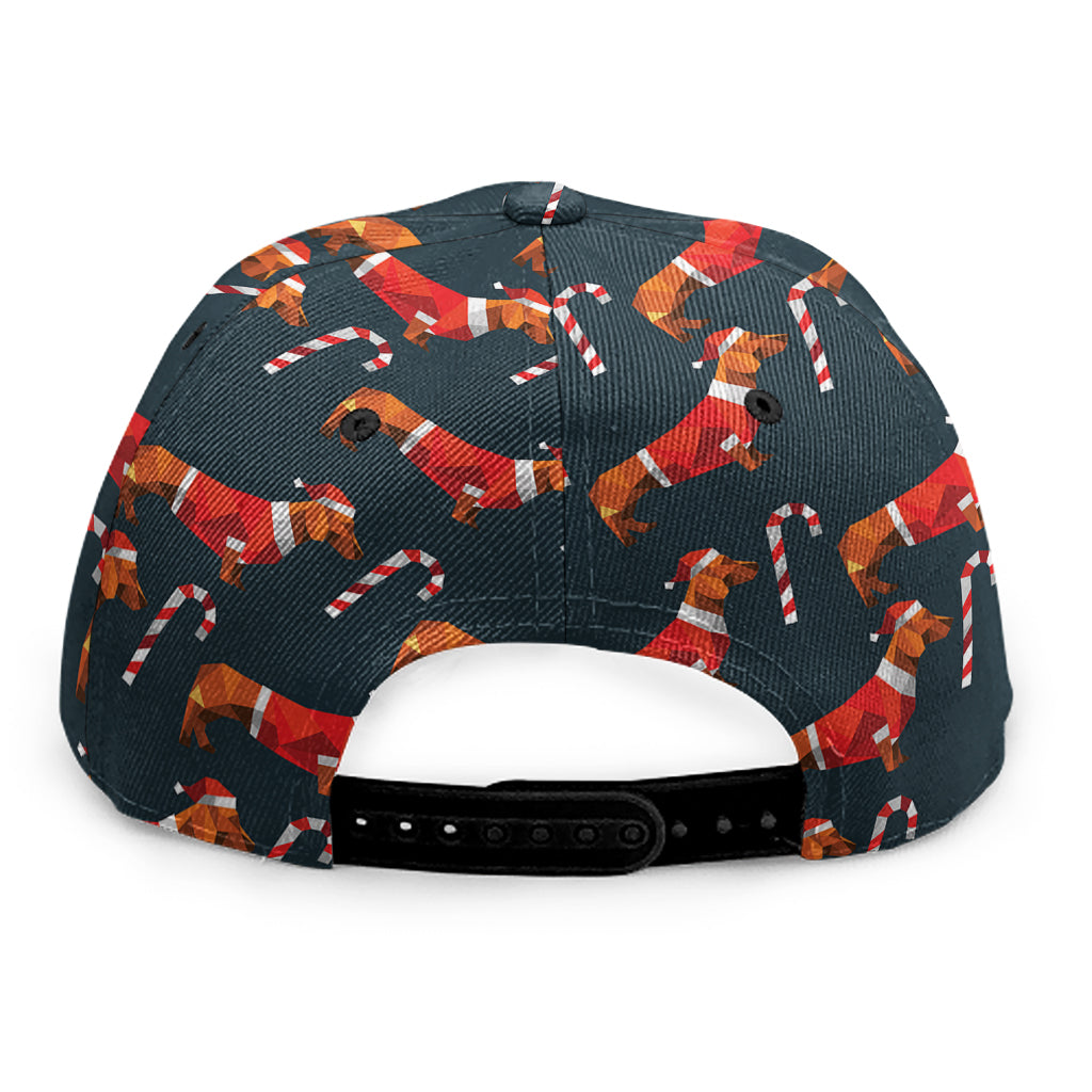 Xmas Dachshund Pattern Print Snapback Cap