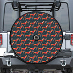 Xmas Dachshund Pattern Print Tire Cover With Camera Hole