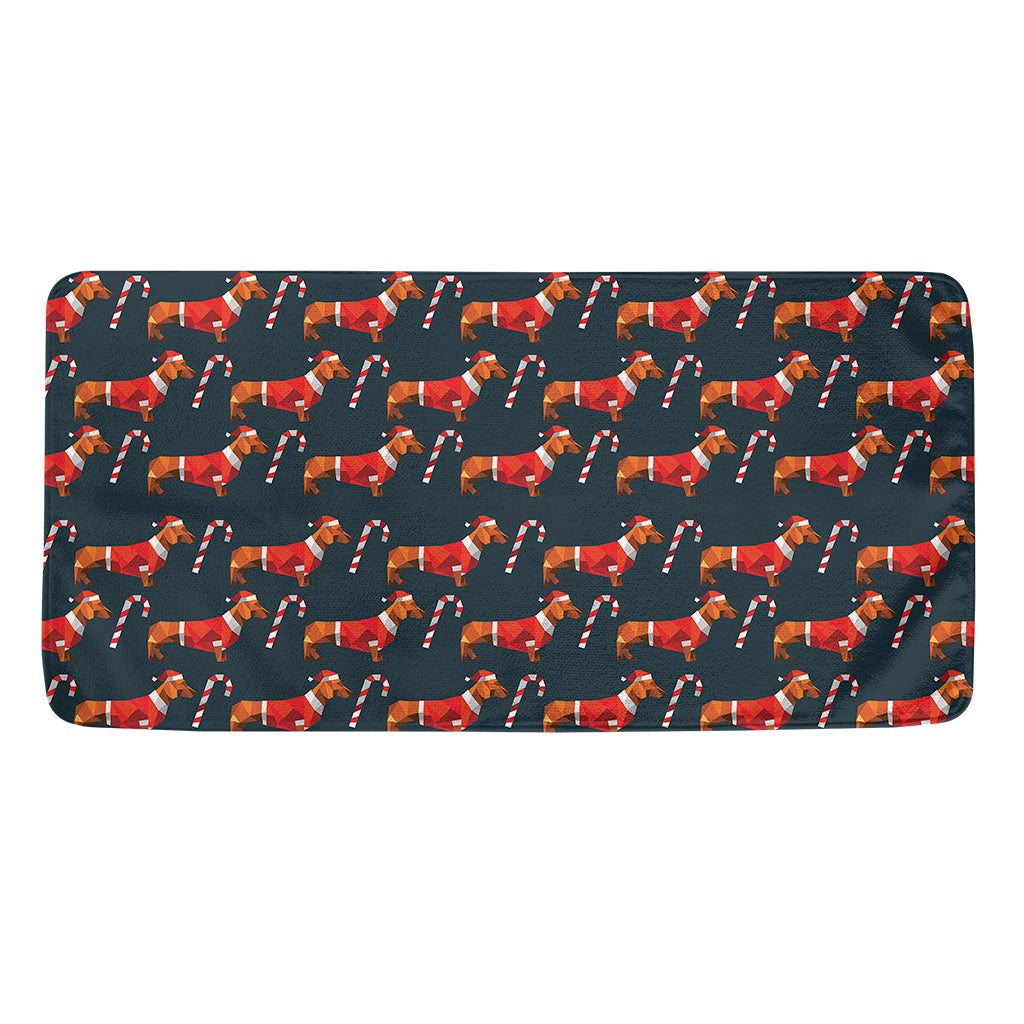 Xmas Dachshund Pattern Print Towel