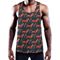 Xmas Dachshund Pattern Print Men's Workout Tank Top