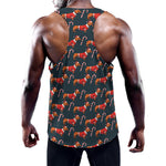 Xmas Dachshund Pattern Print Training Tank Top