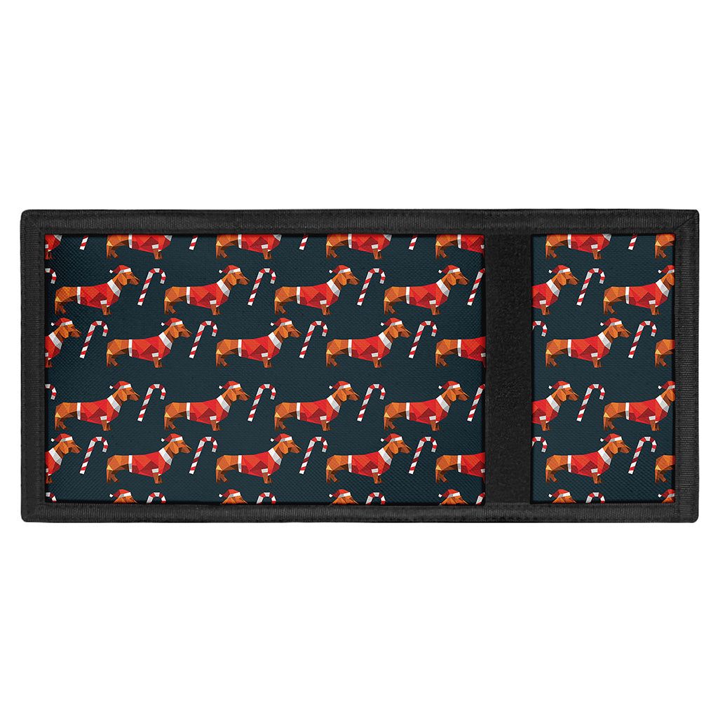 Xmas Dachshund Pattern Print Trifold Wallet