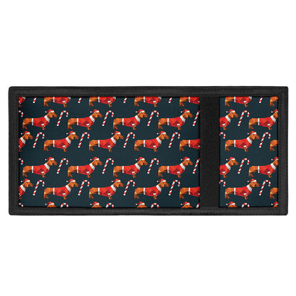 Xmas Dachshund Pattern Print Trifold Wallet