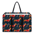Xmas Dachshund Pattern Print Utility Tote Bag