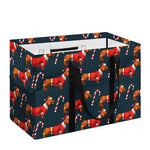 Xmas Dachshund Pattern Print Utility Tote Bag