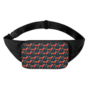 Xmas Dachshund Pattern Print Waist Bag