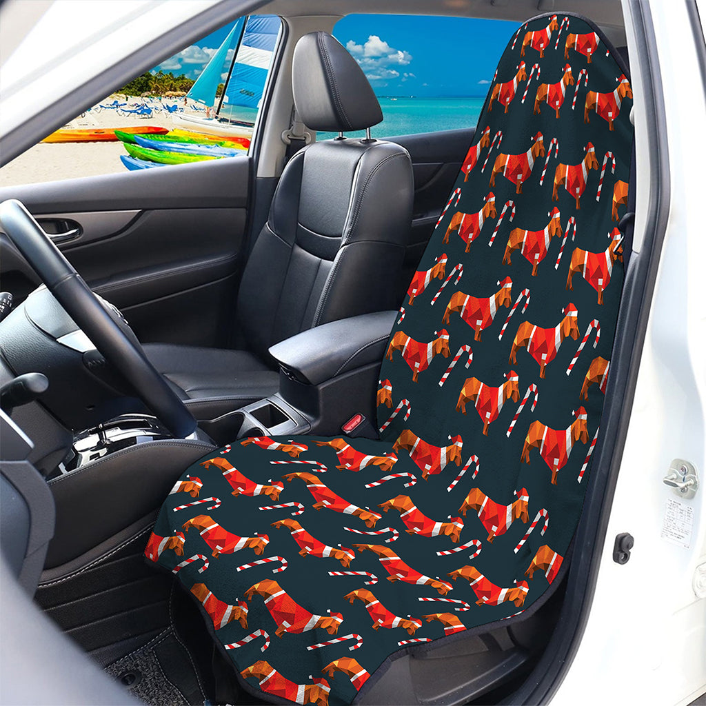 Xmas Dachshund Pattern Print Waterproof Car Seat Cover