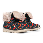 Xmas Dachshund Pattern Print Winter Boots