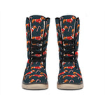 Xmas Dachshund Pattern Print Winter Boots