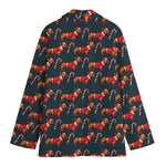 Xmas Dachshund Pattern Print Women's Blazer