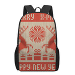 Xmas Deer Knitted Print 17 Inch Backpack