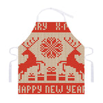 Xmas Deer Knitted Print Adjustable Apron