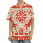 Xmas Deer Knitted Print Aloha Shirt
