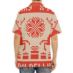 Xmas Deer Knitted Print Aloha Shirt