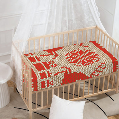 Xmas Deer Knitted Print Baby Crib Sheet