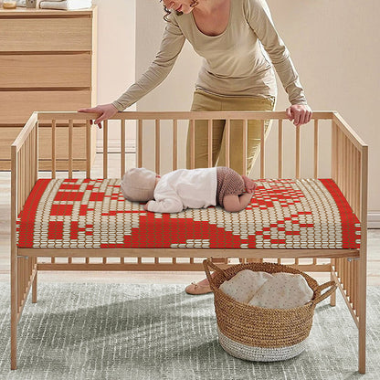 Xmas Deer Knitted Print Baby Crib Sheet