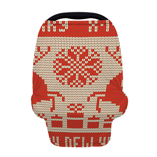 Xmas Deer Knitted Print Baby Seat Cover