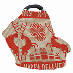 Xmas Deer Knitted Print Baby Seat Cover