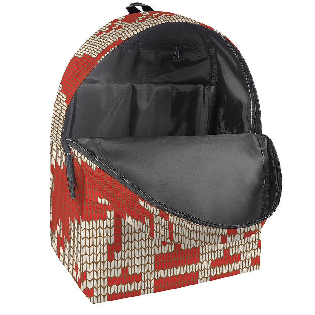 Xmas Deer Knitted Print Backpack