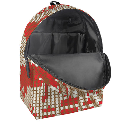 Xmas Deer Knitted Print Backpack