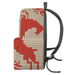 Xmas Deer Knitted Print Backpack