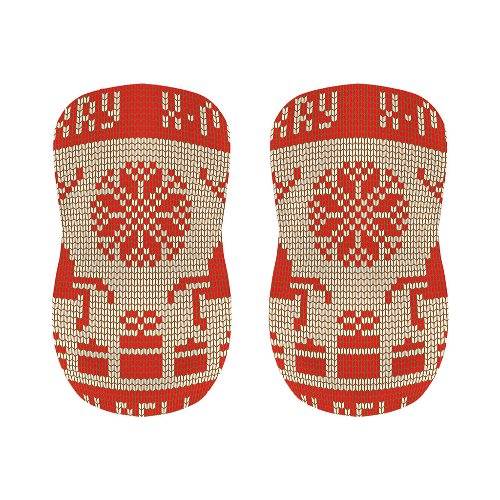 Xmas Deer Knitted Print Bar Stool Covers