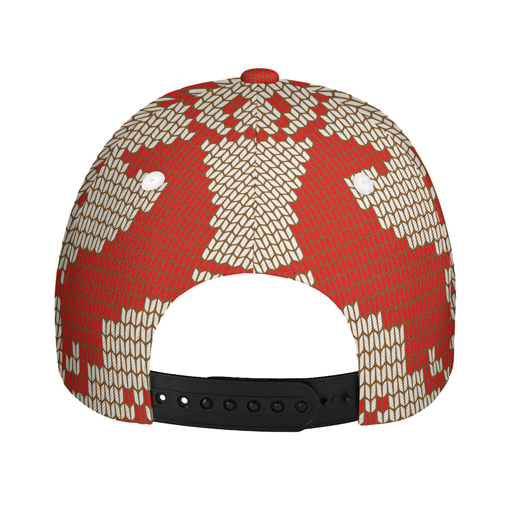 Xmas Deer Knitted Print Baseball Cap