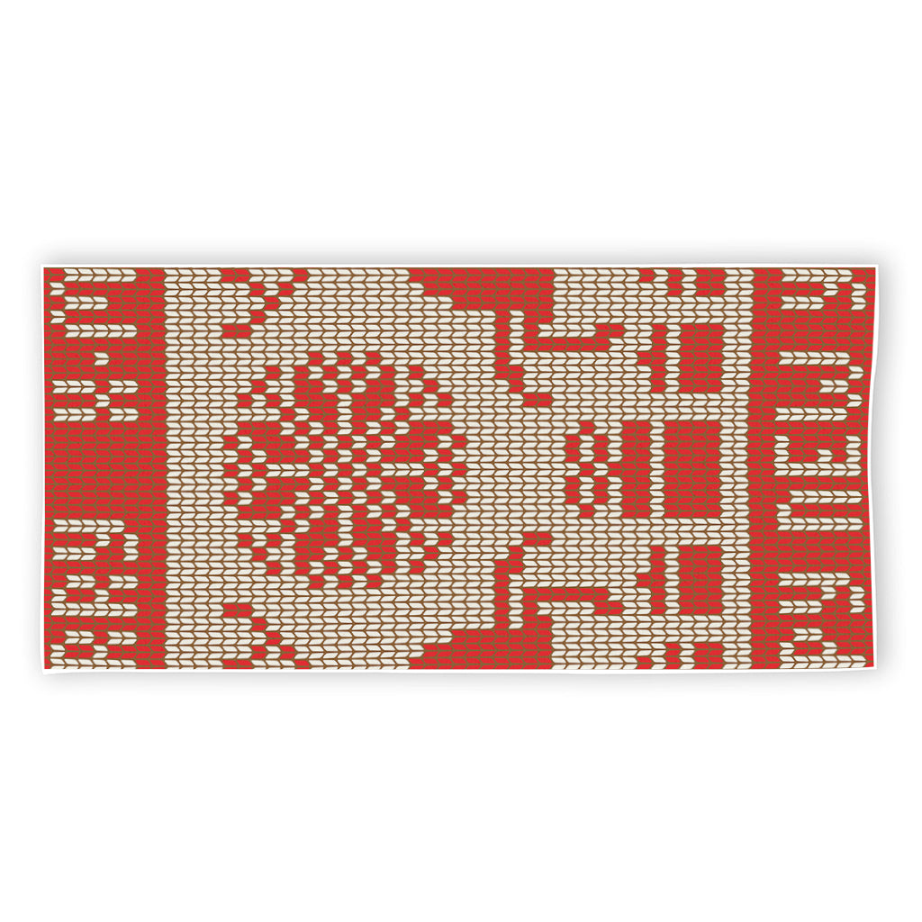 Xmas Deer Knitted Print Beach Towel