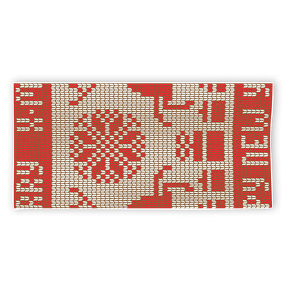 Xmas Deer Knitted Print Beach Towel