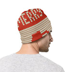 Xmas Deer Knitted Print Beanie
