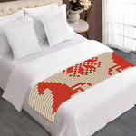 Xmas Deer Knitted Print Bed Runner
