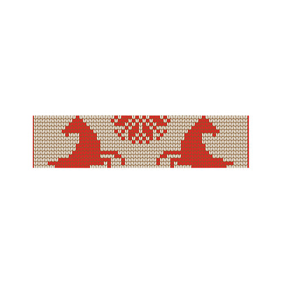 Xmas Deer Knitted Print Bed Runner