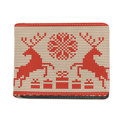 Xmas Deer Knitted Print Bifold Wallet
